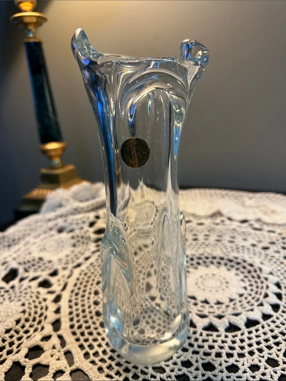Vintage Swung Clear Glass Decorative Bud Vase - Elegant Home Accent